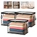 Extra Large Clear Pvc Storage Bags with Zipper Handles Heavy Duty Thick Plastic Clear Storage Bins for Clothes Blankets Toys Moving Foldable Closet Organizer Storage Containers (3, Black, L)