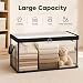 HICOOL Large Clear Thick Plastic Storage Box with Hinged Lid, Heavy-Duty Durable High Capacity Organizer, Perfect for Home, Camping, Travel, Attic and Moving (3 PCS)