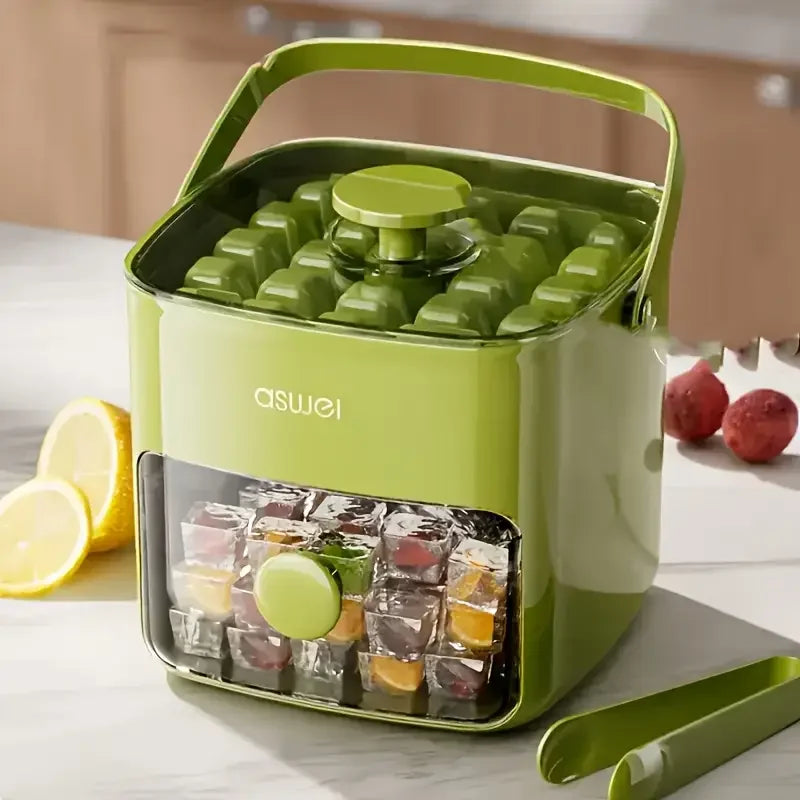 48-Compartment Ice Cube Tray with Lid & Storage Box