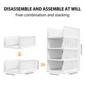 Wardrobe Storage Organiser, 4 Pack Stackable Storage Boxes Clothes Storage,Cupboard Storage Organiser, Under Sink Storage