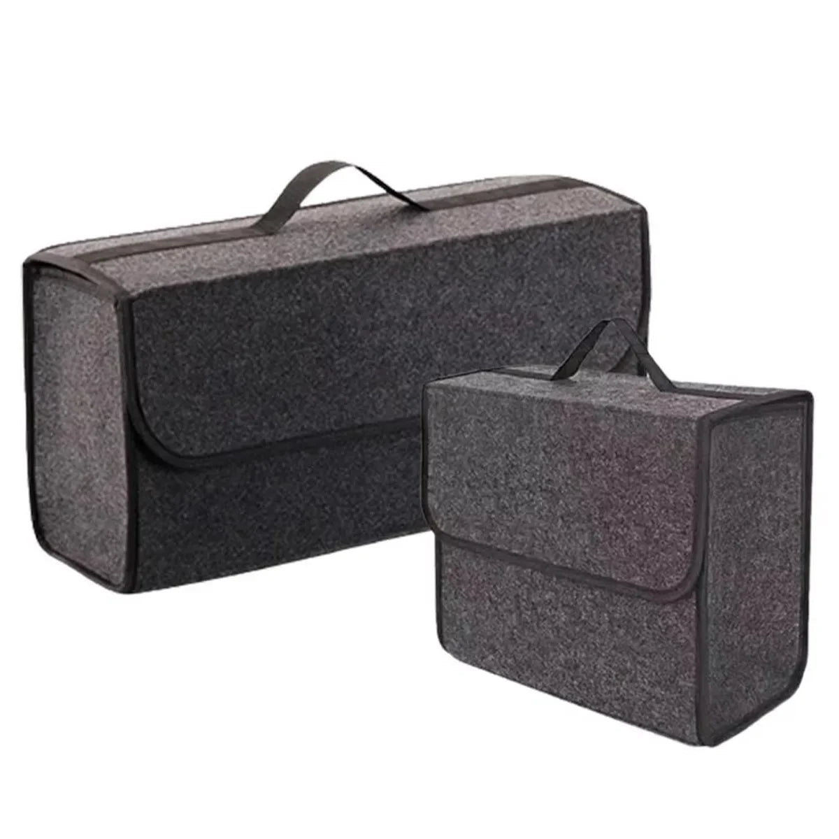 1 pc Dark Gray Car Felt Storage Box Organizer Trunk Cargo Bag Foldable