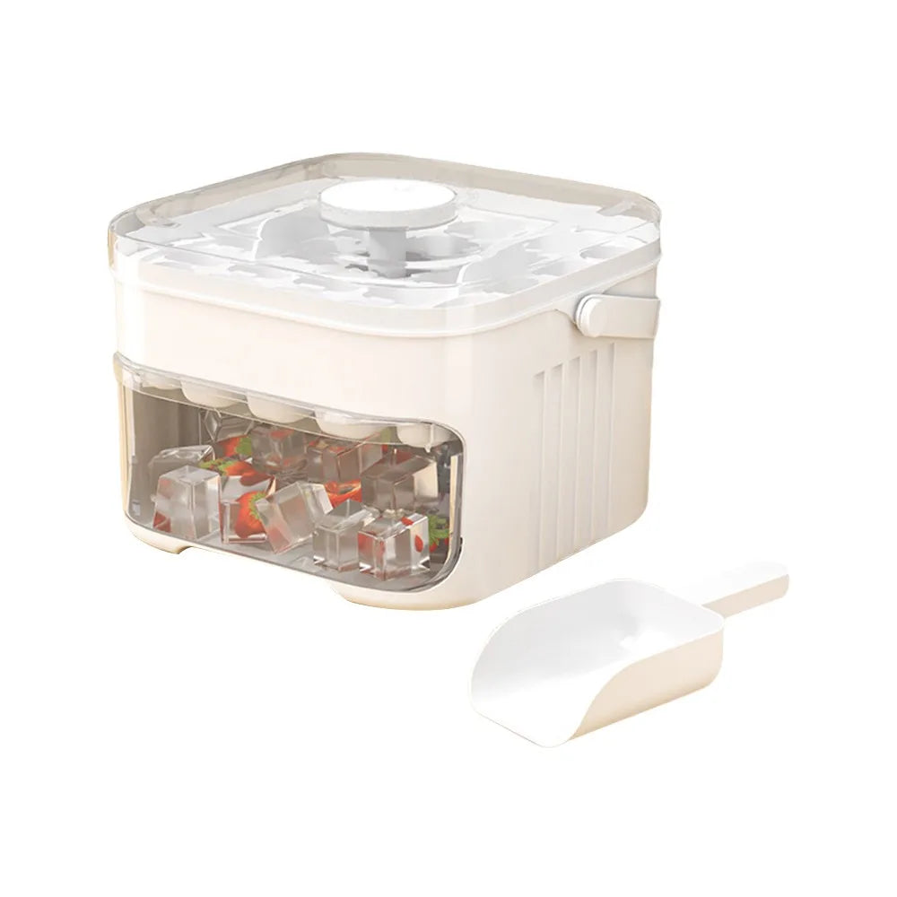 Easy Press Ice Cube Maker with Storage Box