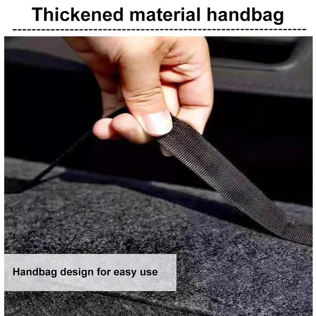 1 pc Dark Gray Car Felt Storage Box Organizer Trunk Cargo Bag Foldable