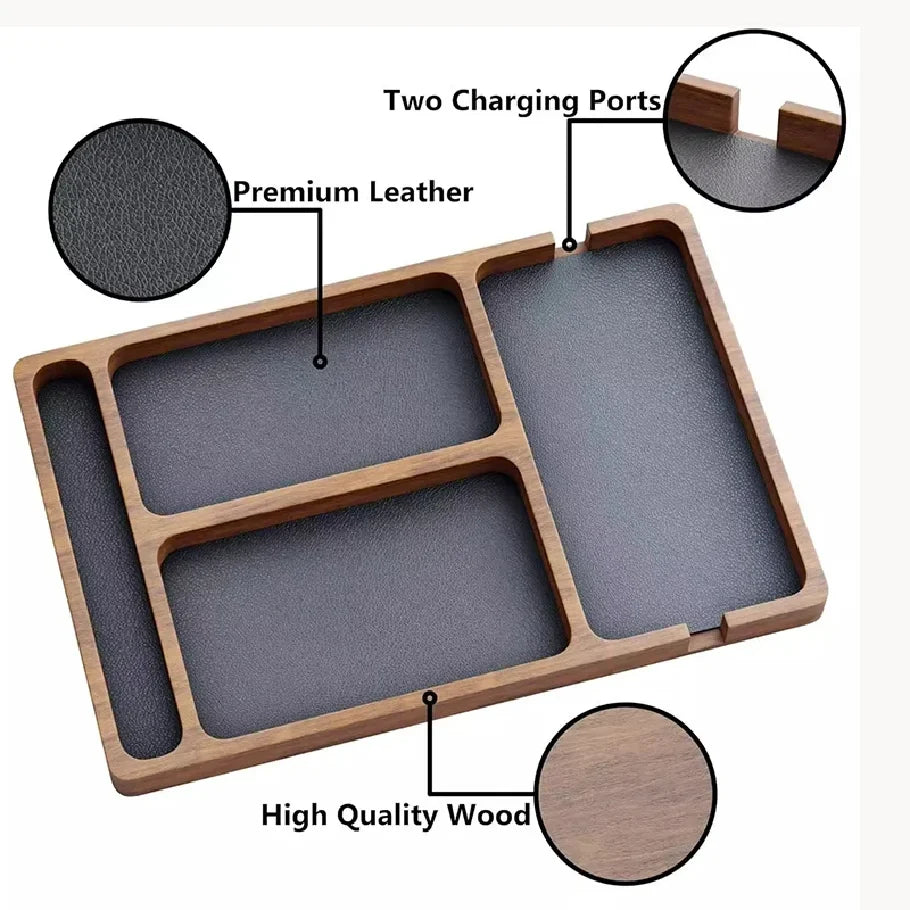 The Morning Order | Vintage Wood Desktop Organizer with Partitions