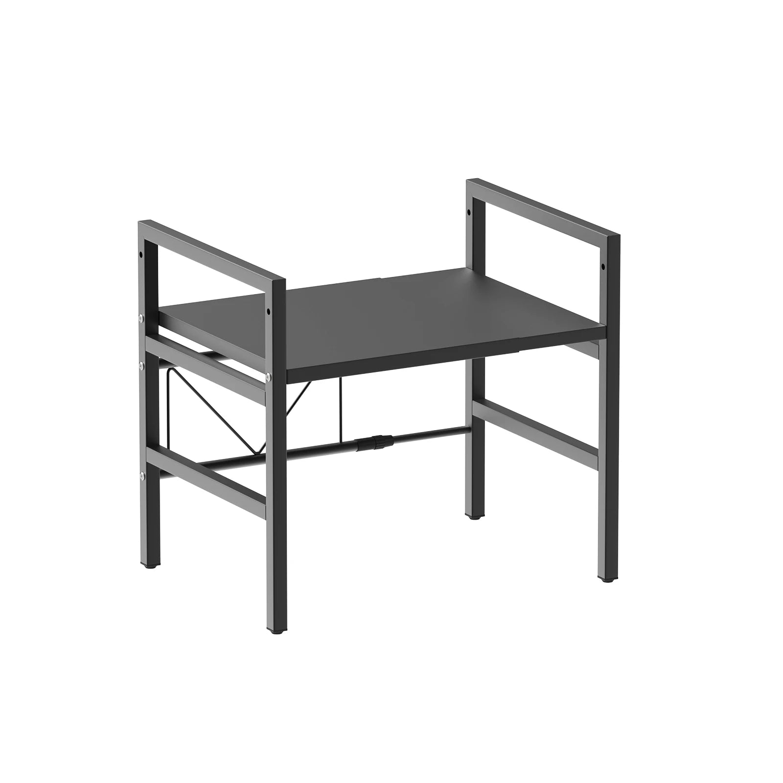 Expandable Microwave Rack, 2 Tier Microwave Rack with 6 Hooks, Microwave Rack, Baking Rack, Kitchen Countertop Organiser