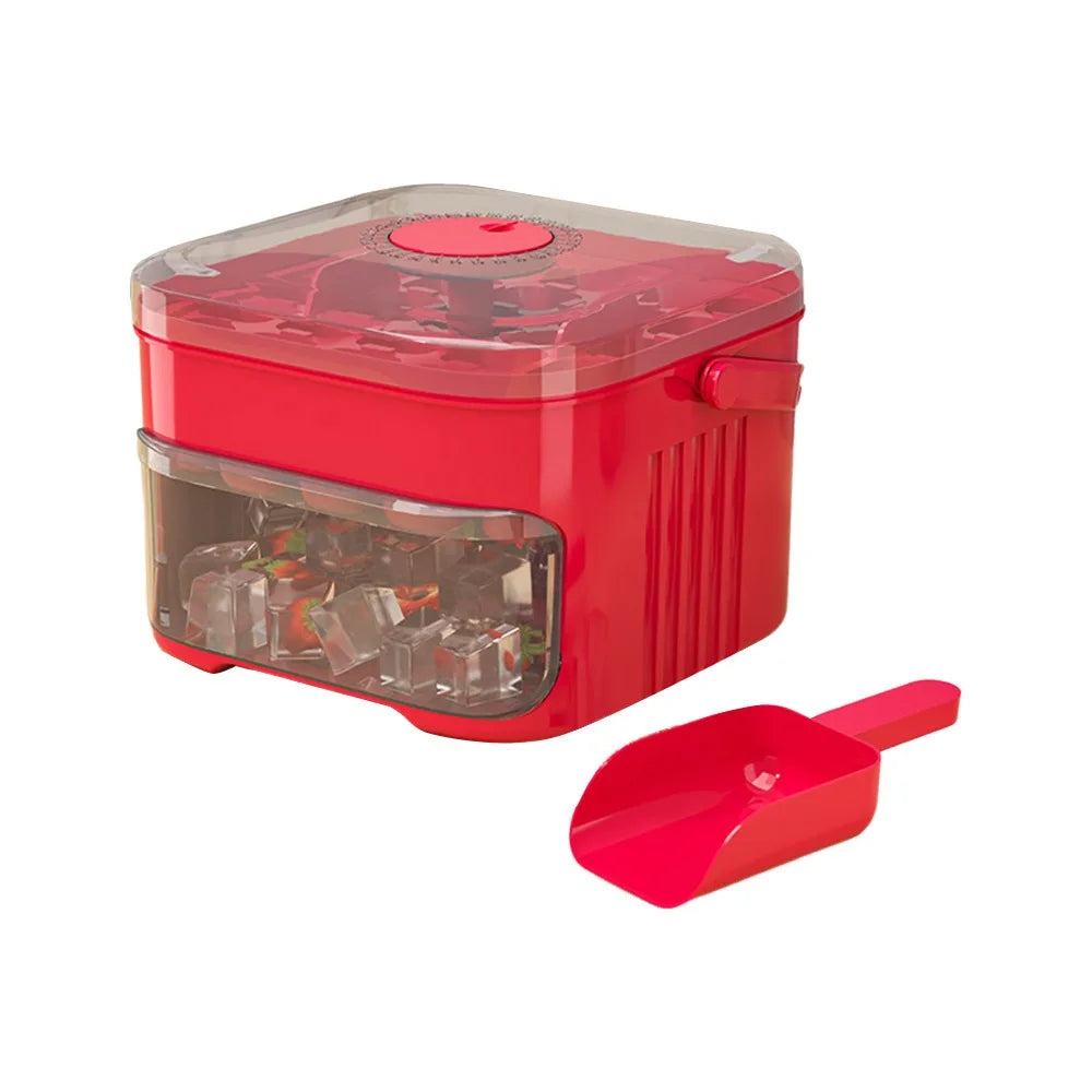 Easy Press Ice Cube Maker with Storage Box