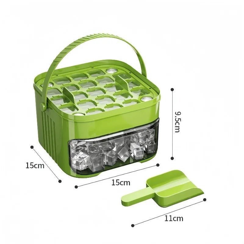 Easy Press Ice Cube Maker with Storage Box